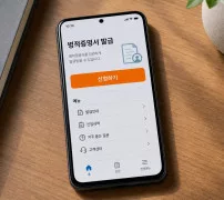 병적증명서 모바일 발급 화면