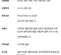 정부24 지적도 임야도 등본 발급 열람 수수료 안내 화면