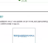 금융감독원 파인 내계좌 통합조회 및 관리 내계좌 한눈에 페이인포 안내 화면
