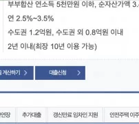 주택도시기금 버팀목전세자금 대출대상 금리 한도 요약 화면