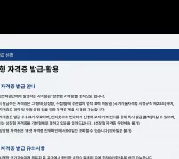 큐넷 상장형 자격증 발급 안내 화면, 수수료 무료와 즉시 출력