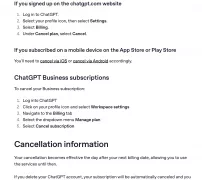 OpenAI 도움말 ChatGPT 구독 해지 Settings Billing Cancel 순서